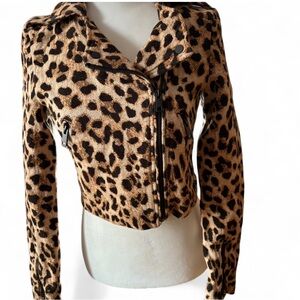 Leopard Print Women's Twill Motto Jacket